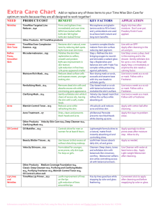 Extra Care Chart Add or replace any of these items to your