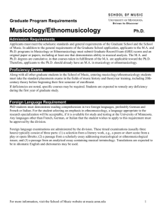 Musicology/Ethnomusicology Ph.D.