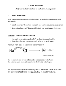 CHEMICAL BONDS note