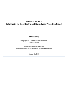 Data Quality for Weed Control and Groundwater