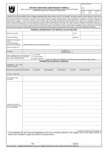 Archival Resource User Request Form