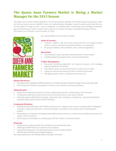 The Queen Anne Farmers Market is hiring for the Market Manager
