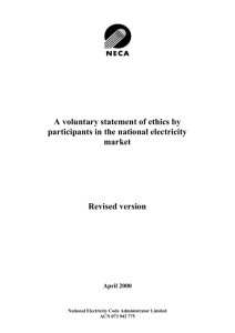 Revised statement of ethics - National Electricity Code Administrator