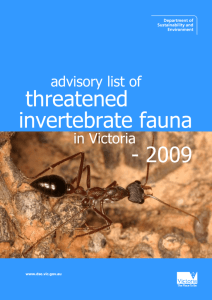 Advisory List of Threatened Invertebrate Fauna in Victoria