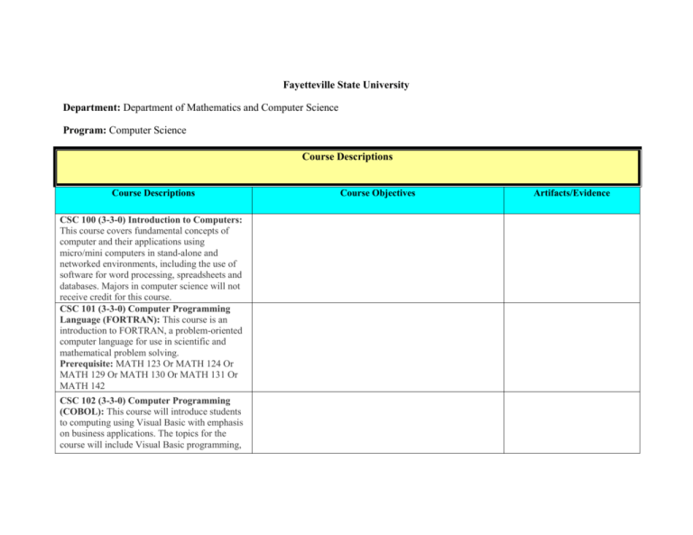 computer science relevant coursework