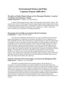 Environmental Science and Policy Capstone Projects