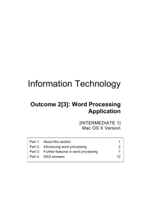 IT Int 1: Word Processing Application (Mac)