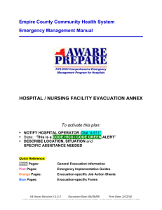 Medical Facility Evacuation Annex - University of Rochester Medical