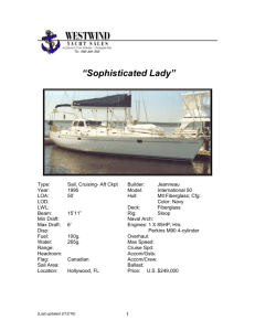 “Sophisticated Lady” Type: Sail, Cruising