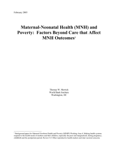 Maternal-Neonatal Health (MNH) and Poverty