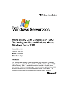Using Binary Delta Compression (BDC) Technology to