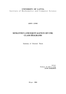 Girts Linde. Semantics and equivalence of UML class diagrams