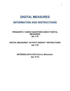 Digital Measures Information and Instructions
