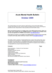 Mental Health Bulletin, July 2008