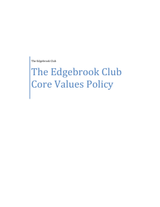 The Edgebrook Club Core Values Policy