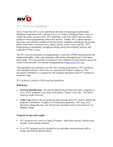 NV1 Producer Guidelines 2012