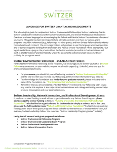 Guidance for Switzer Grant Acknowledgement