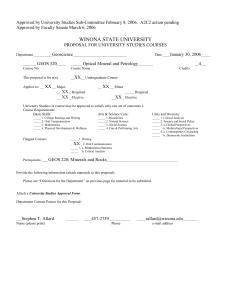 GEOS 320 Optical Mineral and Petrology
