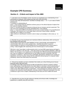 Example CPD Summary - Museums Association