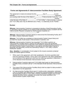 Forms and Agreements 9: Interconnection Facilities Study Agreement