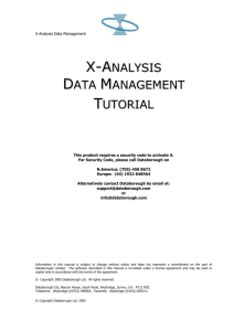 X-Analysis Data Management Tutorial 5.6.9