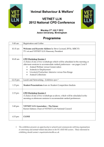 `Animal Behaviour & Welfare` VETNET LLN 2012 National CPD