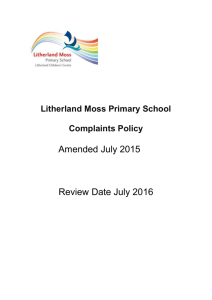 Complaints Procedure - Litherland Moss Primary School