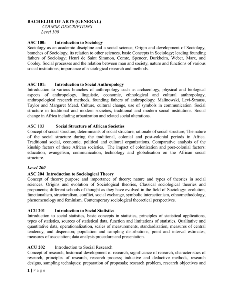 Course Descriptions