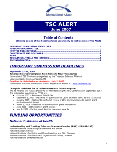 0607TSC Alert - Tuberous Sclerosis Alliance