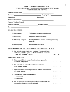 Evaluation form for religious education textbooks