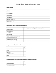 SCOPE Clinic – Patient Screening Form