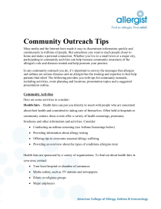 Community Outreach Guide - American College of Allergy, Asthma