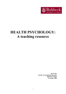Health Psychology Resource Pack