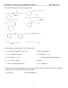 CHAPTER 8 - Practice Exercises (ORGANIC CHEM I )