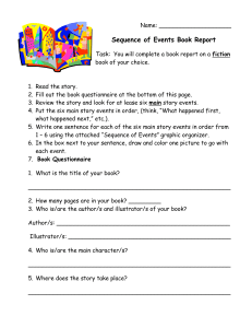 Sequence of Events Book Report