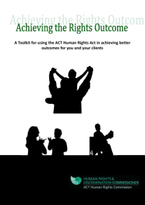 A Toolkit for using the ACT Human Rights Act in achieving better