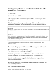 Assessing pupils` performance - issues for individual reflection and