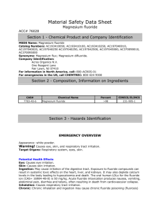 Material Safety Data Sheet Magnesium fluoride ACC# 76028