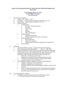 Update on Autism Spectrum Disorders: Differential