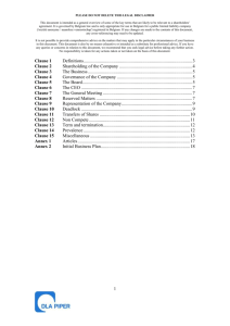 Clause 2 Shareholding of the Company