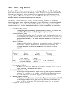 Word Context Group Activities