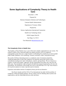Some Applications of Complexity Theory to Health