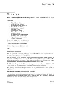 Minutes ERI – Meeting in Hannover (27th – 28th September 2012