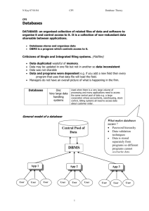 Section 6 Databases theory