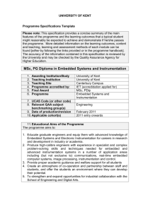 Curriculum Map for MSc in Embedded Systems and Instrumentation