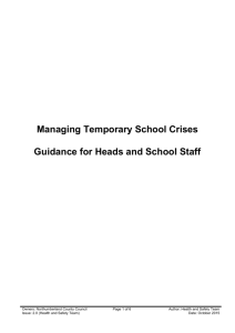 Managing Temporary Crises in - Northumberland County Council