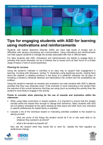 Tips for engaging students with ASD for learning: Using Motivation