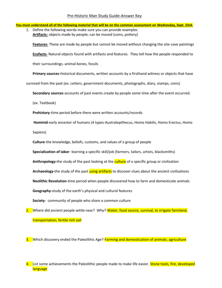 Unit 1 Study Guide With Answers Unit 1 Study Guide With Answers