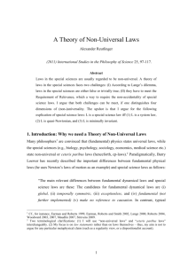 A Theory of Non-Universal Laws - PhilSci