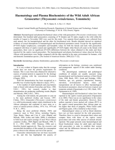 HAEMATOLOGY AND PLASMA BIOCHEMISTRY OF THE WILD